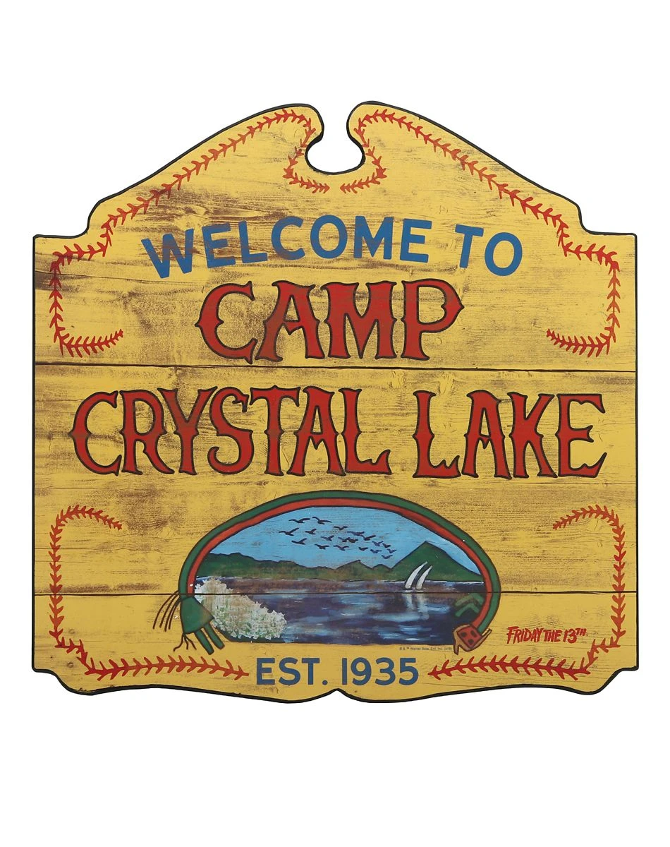 Spirit Halloween Welcome to Camp Crystal Lake Sign - Friday the 13th 3 Spirit Halloween Welcome to Camp Crystal Lake Sign - Friday the 13th