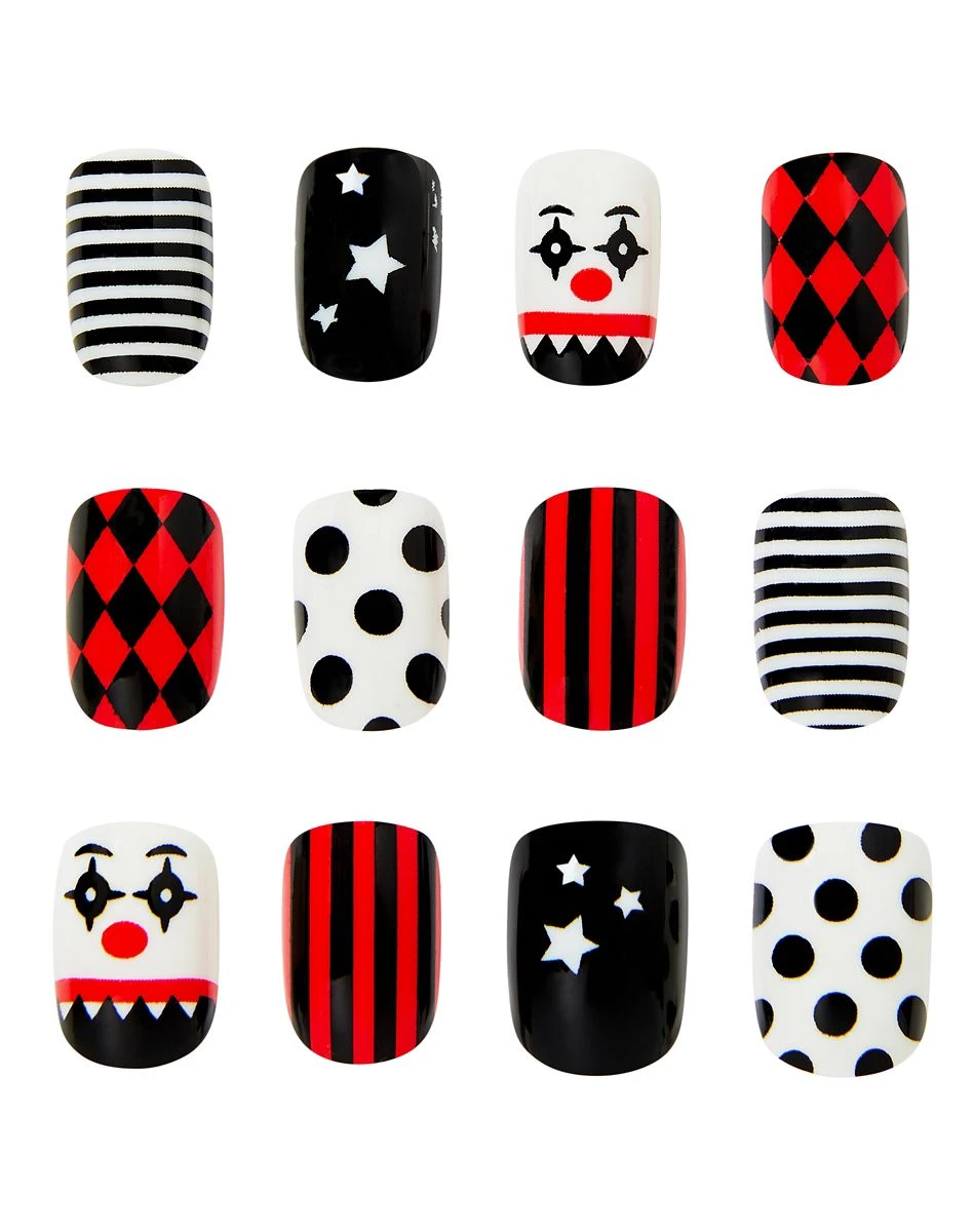 Spirit Halloween Kids Twisted Clown Press On Nails 3 Spirit Halloween Kids Twisted Clown Press On Nails