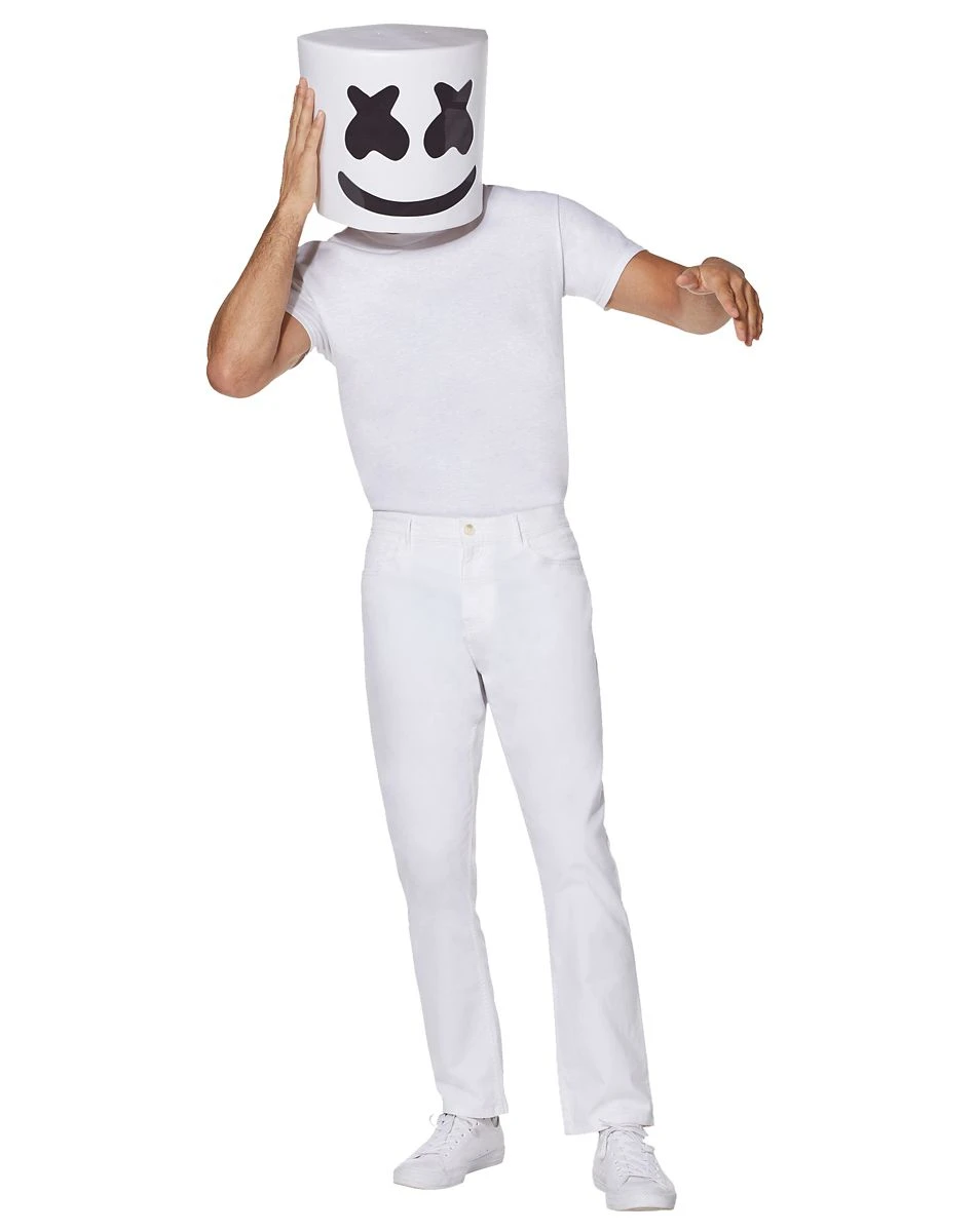 Spirit Halloween Adult Mesh Marshmello Half Mask 4 Spirit Halloween Adult Mesh Marshmello Half Mask - Image 2
