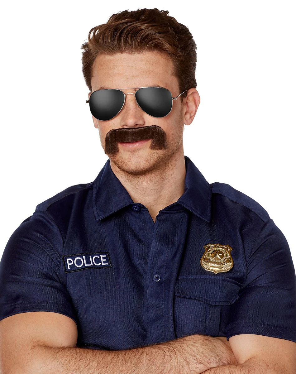 Spirit Halloween Brown Cop Mustache 4 Spirit Halloween Brown Cop Mustache - Image 2