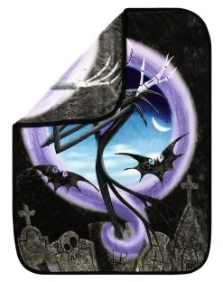 Spirit Halloween Graveyard Jack Skellington Fleece Blanket - The Nightmare Before Christmas 5 Spirit Halloween Graveyard Jack Skellington Fleece Blanket - The Nightmare Before Christmas -MELONHALLOW Sales 01465129 b