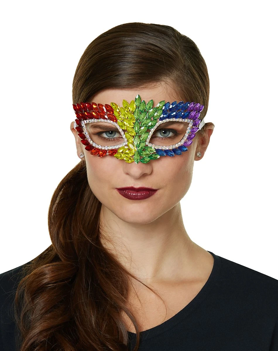 Spirit Halloween Rainbow Diamond Eye Half Mask 3 Spirit Halloween Rainbow Diamond Eye Half Mask