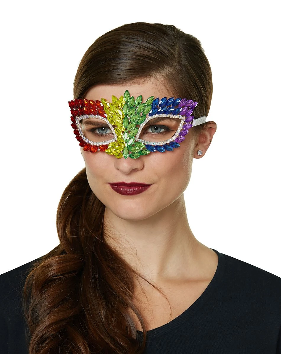 Spirit Halloween Rainbow Diamond Eye Half Mask 4 Spirit Halloween Rainbow Diamond Eye Half Mask - Image 2