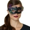 Spirit Halloween Oil Slick Peacock Eye Half Mask -MELONHALLOW Sales 01465509 a