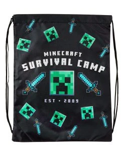 Spirit Halloween Minecraft Survival Camp Cinch Bag