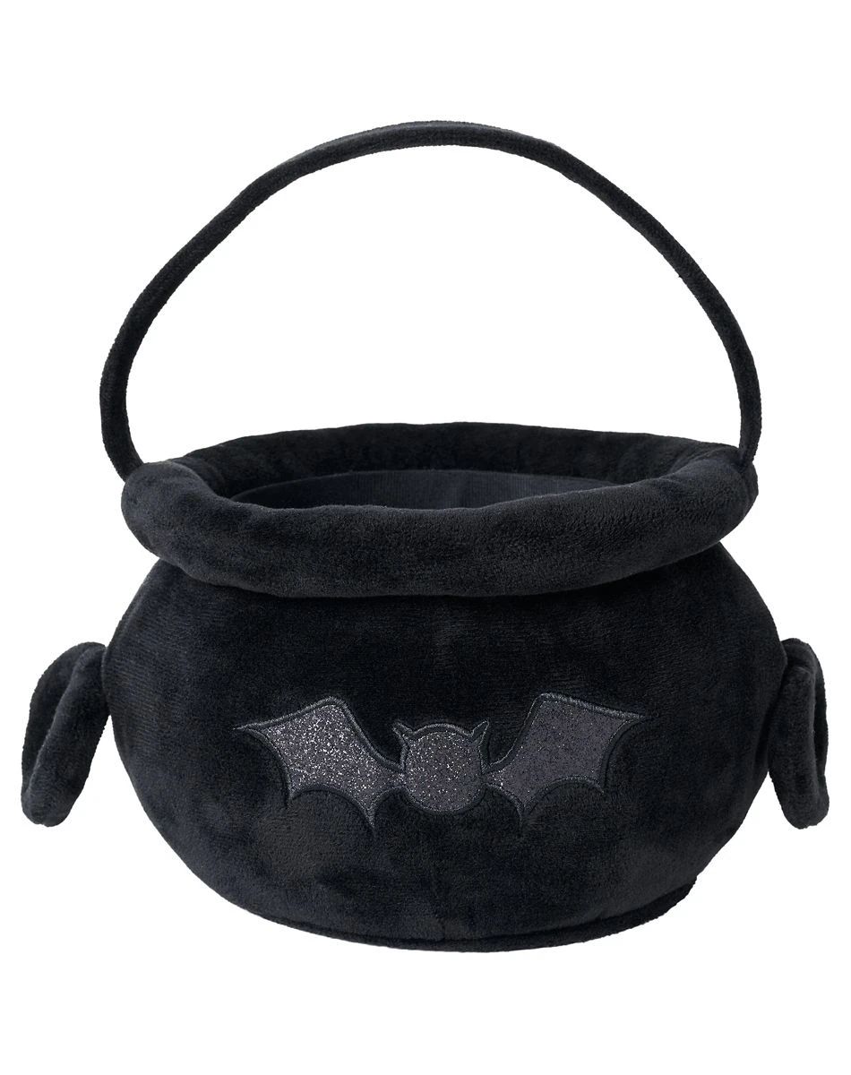 Spirit Halloween Bat Cauldron Plush Treat Bucket 3 Spirit Halloween Bat Cauldron Plush Treat Bucket