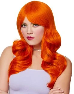 Spirit Halloween Orange Curly Wig