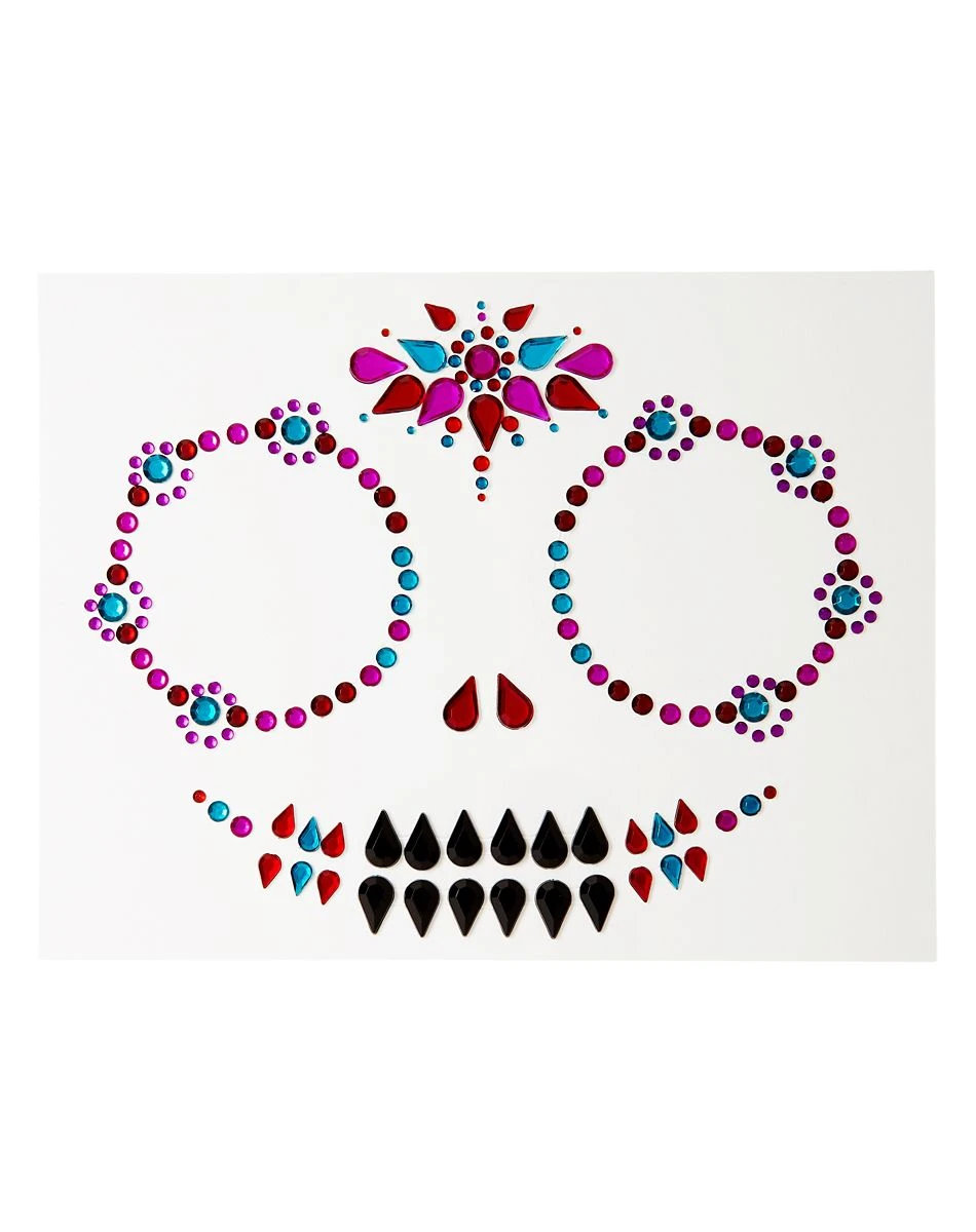 Spirit Halloween Sugar Skull Face Decal 3 Spirit Halloween Sugar Skull Face Decal