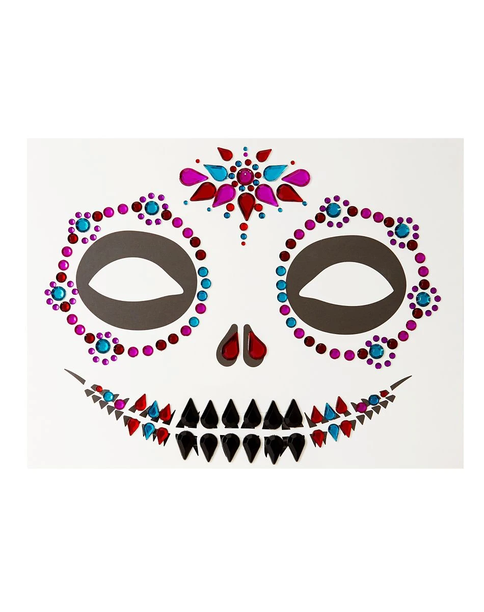 Spirit Halloween Sugar Skull Face Decal 4 Spirit Halloween Sugar Skull Face Decal - Image 2