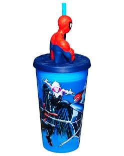Spirit Halloween Molded Spider-Man Cup with Straw - 15 oz.