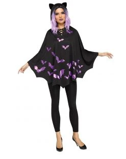 Spirit Halloween Adult Black Bat Poncho