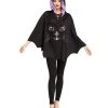 Spirit Halloween Adult Black Cat Poncho -MELONHALLOW Sales 01479369 a