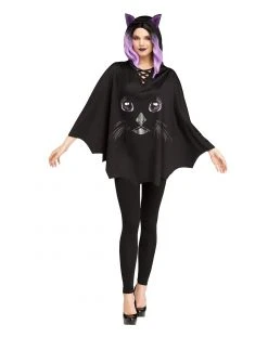 Spirit Halloween Adult Black Cat Poncho