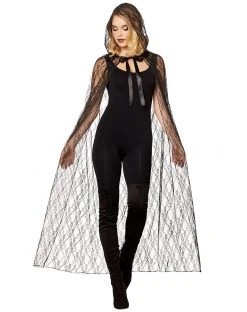 Spirit Halloween Adult Black Lace Cape