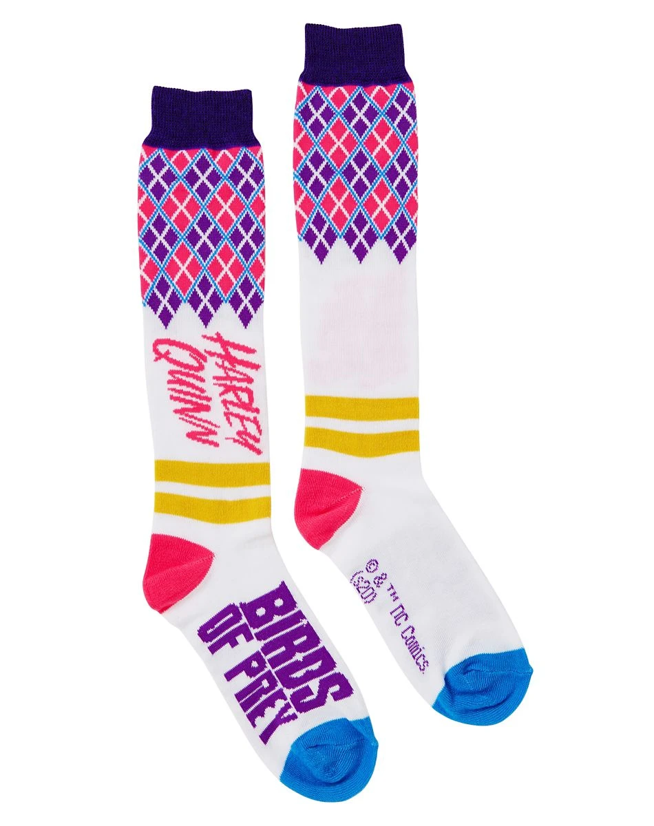 Spirit Halloween Harley Quinn Diamonds Knee High Socks - Birds of Prey 3 Spirit Halloween Harley Quinn Diamonds Knee High Socks - Birds of Prey