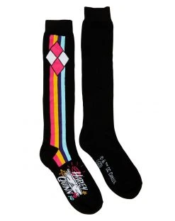 Spirit Halloween Harley Quinn Striped Knee High Socks - Birds of Prey