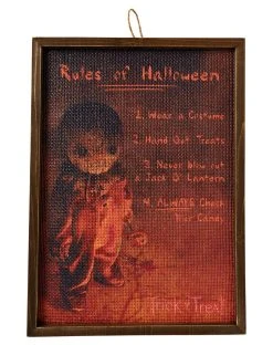 Spirit Halloween Rules of Halloween Sign - Trick 'r Treat