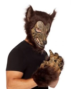 Spirit Halloween Werewolf Half Mask with Hands -MELONHALLOW Sales 01496975 c