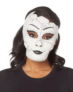 Spirit Halloween Broken Doll Half Mask