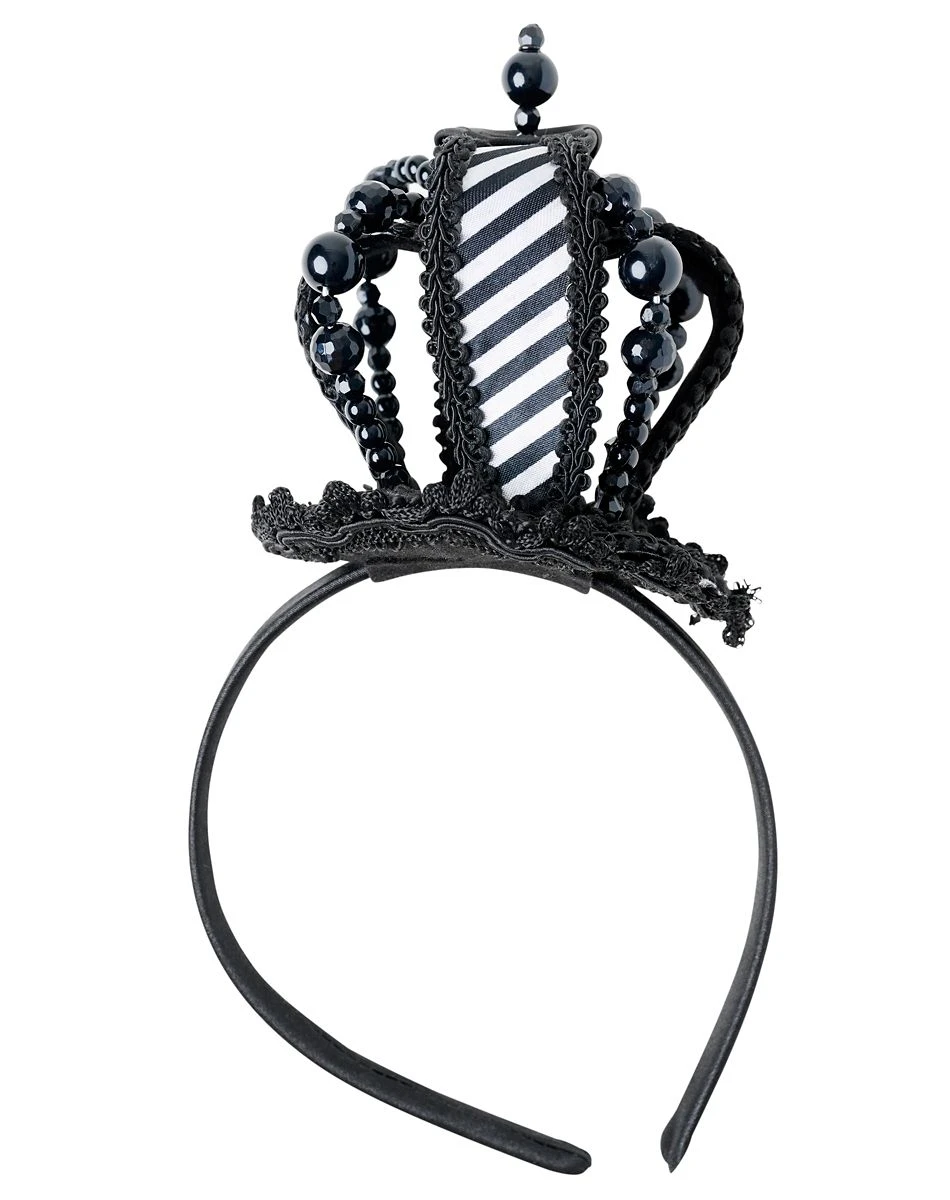 Spirit Halloween Black and White Mini Queen Crown Headband 4 Spirit Halloween Black and White Mini Queen Crown Headband - Image 2