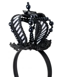 Spirit Halloween Black and White Mini Queen Crown Headband 7 Spirit Halloween Black and White Mini Queen Crown Headband -MELONHALLOW Sales 01503283 c