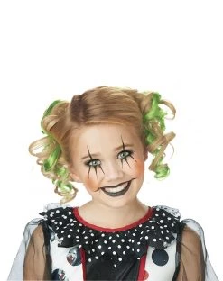 Spirit Halloween Green Curly Clips Hair Extensions