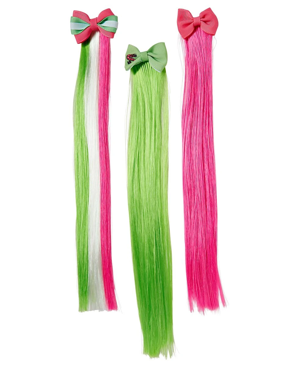 Spirit Halloween Pink and Green Bow Hair Extensions - Disney Zombies 3 Spirit Halloween Pink and Green Bow Hair Extensions - Disney Zombies