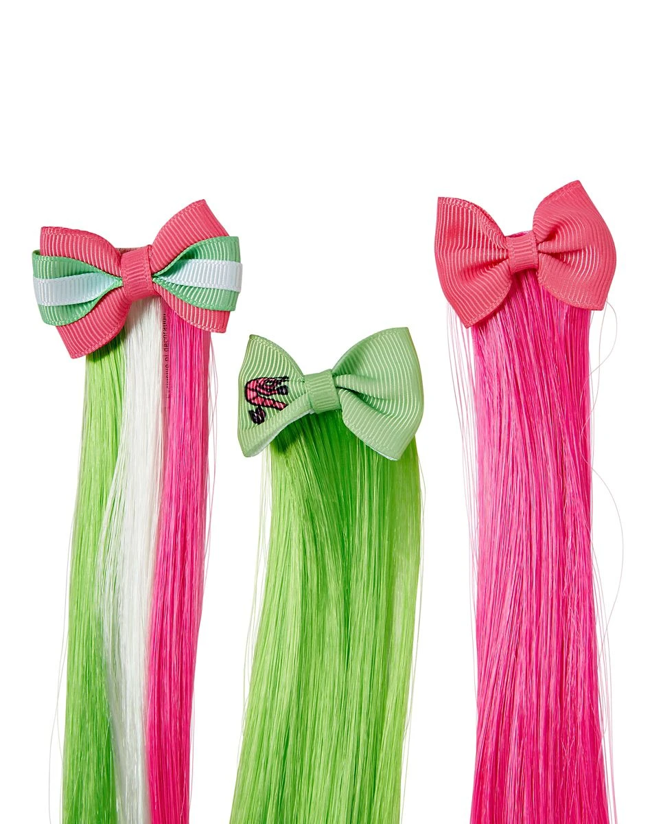 Spirit Halloween Pink and Green Bow Hair Extensions - Disney Zombies 4 Spirit Halloween Pink and Green Bow Hair Extensions - Disney Zombies - Image 2