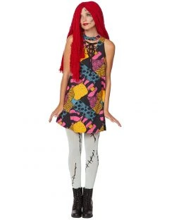 Spirit Halloween Adult Colorful Patchwork Sally Dress - The Nightmare Before Christmas -MELONHALLOW Sales 01508662 c