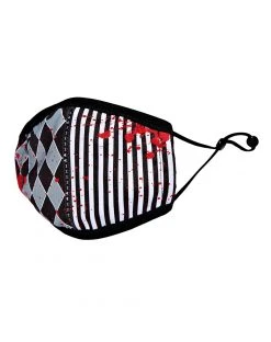 Spirit Halloween Kids Bloody Checkered Stripes Face Mask -MELONHALLOW Sales 01510171 c