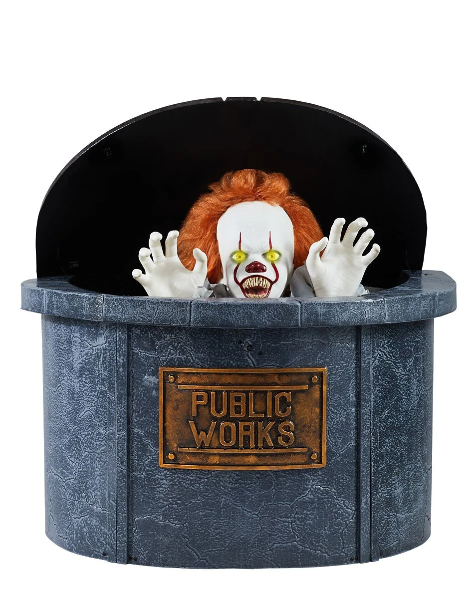 Spirit Halloween 21 Inch Pennywise Sewer Grate Animatronic Decoration - It Chapter Two 4 Spirit Halloween 21 Inch Pennywise Sewer Grate Animatronic Decoration - It Chapter Two - Image 2