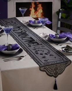 Spirit Halloween It’s Showtime Lace Table Runner - Beetlejuice