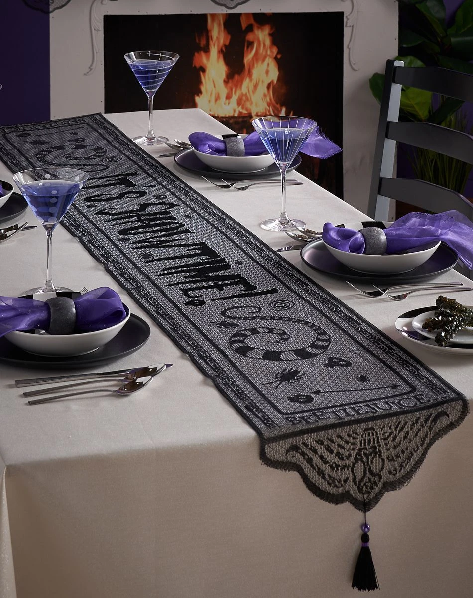 Spirit Halloween It’s Showtime Lace Table Runner - Beetlejuice 3 Spirit Halloween It’s Showtime Lace Table Runner - Beetlejuice