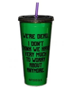 Spirit Halloween We're Dead Beetlejuice Cup with Straw 7 Spirit Halloween We're Dead Beetlejuice Cup with Straw -MELONHALLOW Sales 01517432 c