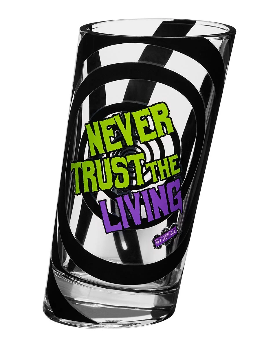 Spirit Halloween Slanted Beeetlejuice Glass 3 Spirit Halloween Slanted Beeetlejuice Glass