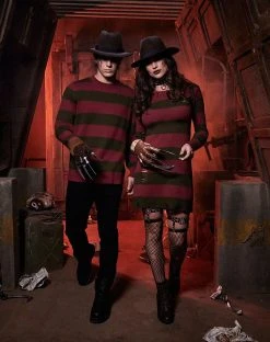 Spirit Halloween Adult Freddy Krueger Sweater Dress - A Nightmare on Elm Street -MELONHALLOW Sales 01518380 c