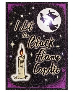 Spirit Halloween Light-Up Black Flame Candle Canvas - Hocus Pocus