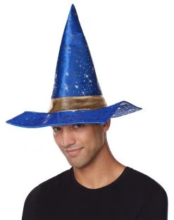 Spirit Halloween Blue and Gold Wizard Hat