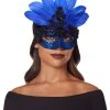 Spirit Halloween Blue Feather Eye Mask