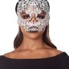 Spirit Halloween White Metal Skeleton Eye Mask -MELONHALLOW Sales 01530740 a
