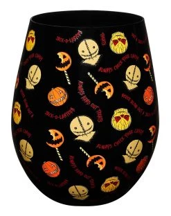 Spirit Halloween Trick r' Treat Pattern Stemless Glass 20 oz. - Trick 'r Treat