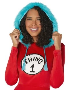 Spirit Halloween Adult Thing 1 and Thing 2 Dress - Dr. Seuss -MELONHALLOW Sales 01532340 c