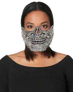 Spirit Halloween Glam Skeleton Rhinestone Half Mask