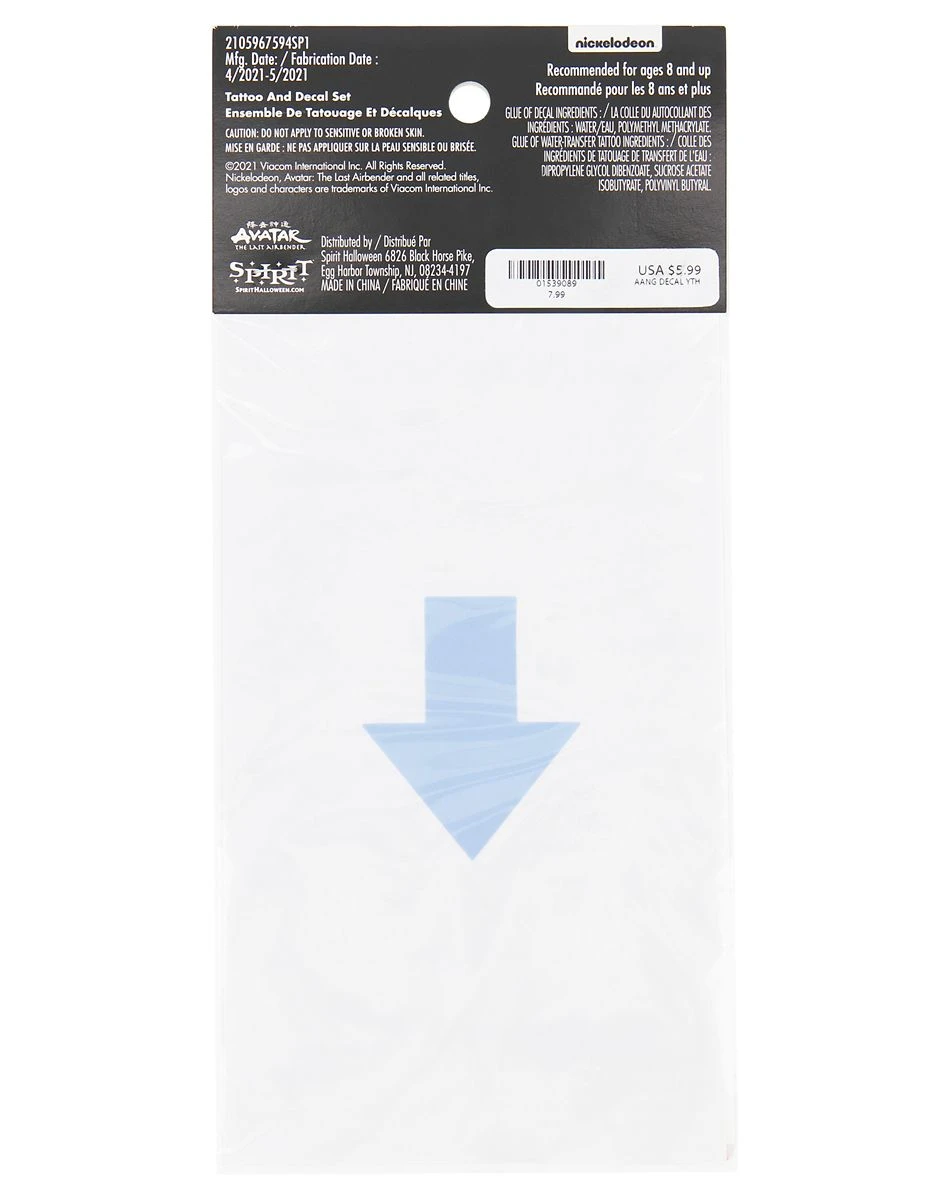 Spirit Halloween Kids Avatar The Last Airbender Temporary Tattoos 5 Spirit Halloween Kids Avatar The Last Airbender Temporary Tattoos - Image 3