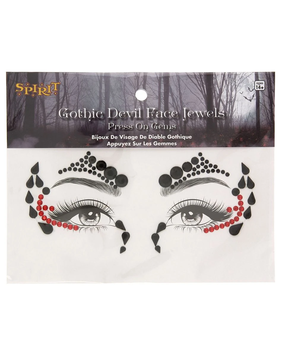 Spirit Halloween Gothic Devil Face Jewels 4 Spirit Halloween Gothic Devil Face Jewels - Image 2