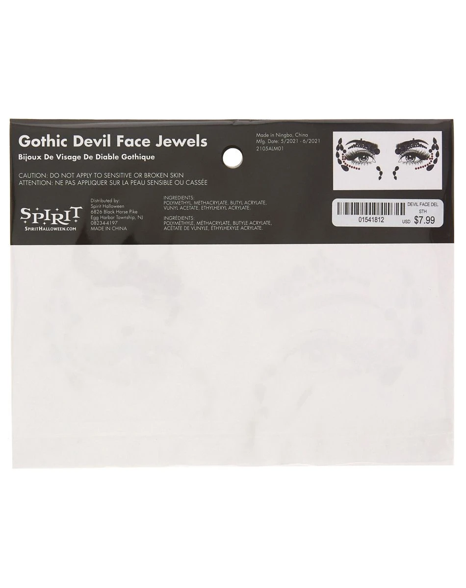 Spirit Halloween Gothic Devil Face Jewels 5 Spirit Halloween Gothic Devil Face Jewels - Image 3
