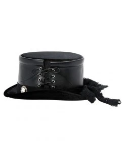 Spirit Halloween Black Gothic Top Hat -MELONHALLOW Sales 01542570 c