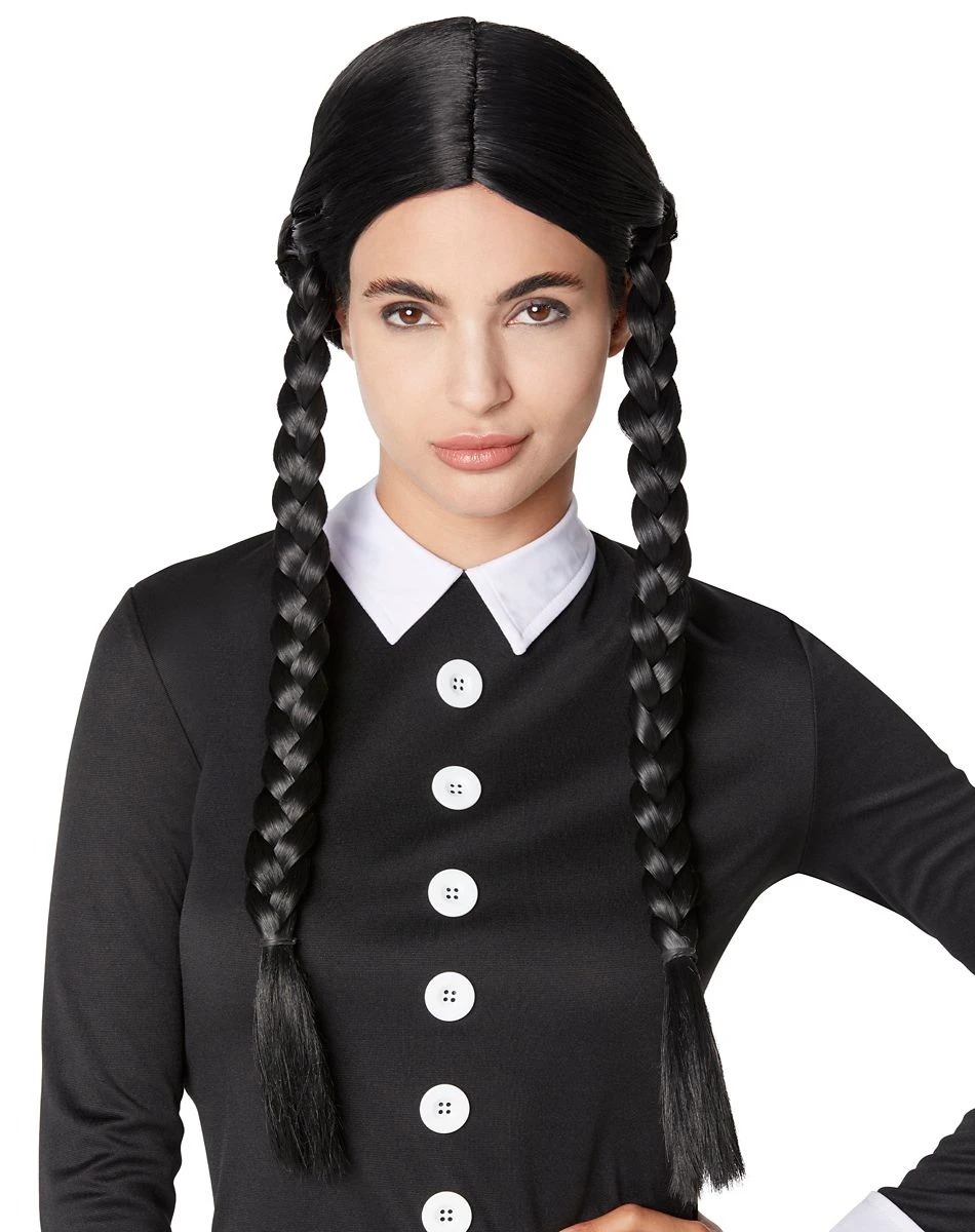 Spirit Halloween Adult Wednesday Addams Wig - The Addams Family 3 Spirit Halloween Adult Wednesday Addams Wig - The Addams Family