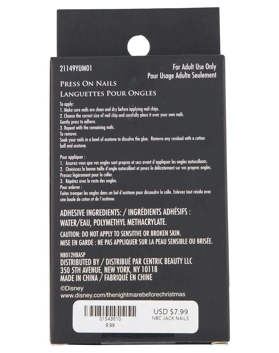 Spirit Halloween Jack Skellington Press On Nails - The Nightmare Before Christmas 5 Spirit Halloween Jack Skellington Press On Nails - The Nightmare Before Christmas - Image 3