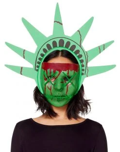 Spirit Halloween EL Wire LED Lady Liberty Half Mask - The Purge -MELONHALLOW Sales 01546357 b